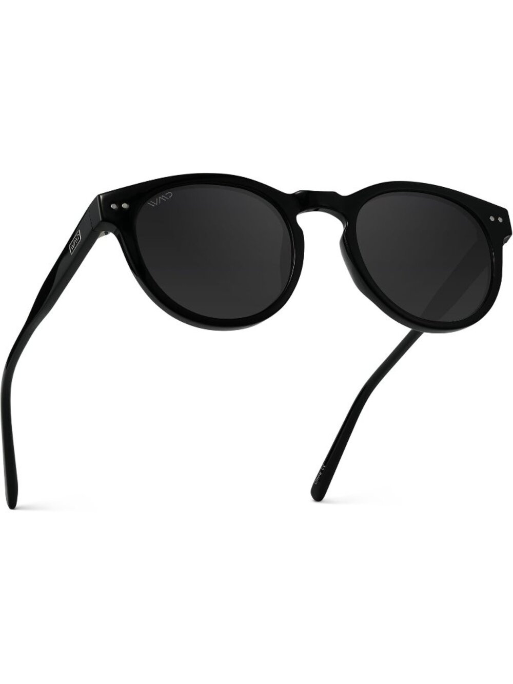 Women's Black Frame Classic Retro Round Frame UV Polarized Sunglasses